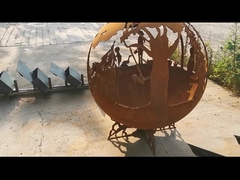 Rustique rouge ou sur mesure Camping Fire Pit Ball -Portable, résistant à la rouille et facile à assembler