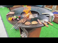 Temps extérieur Corten de gril en acier en acier portatif de BARBECUE de D800mm résistant